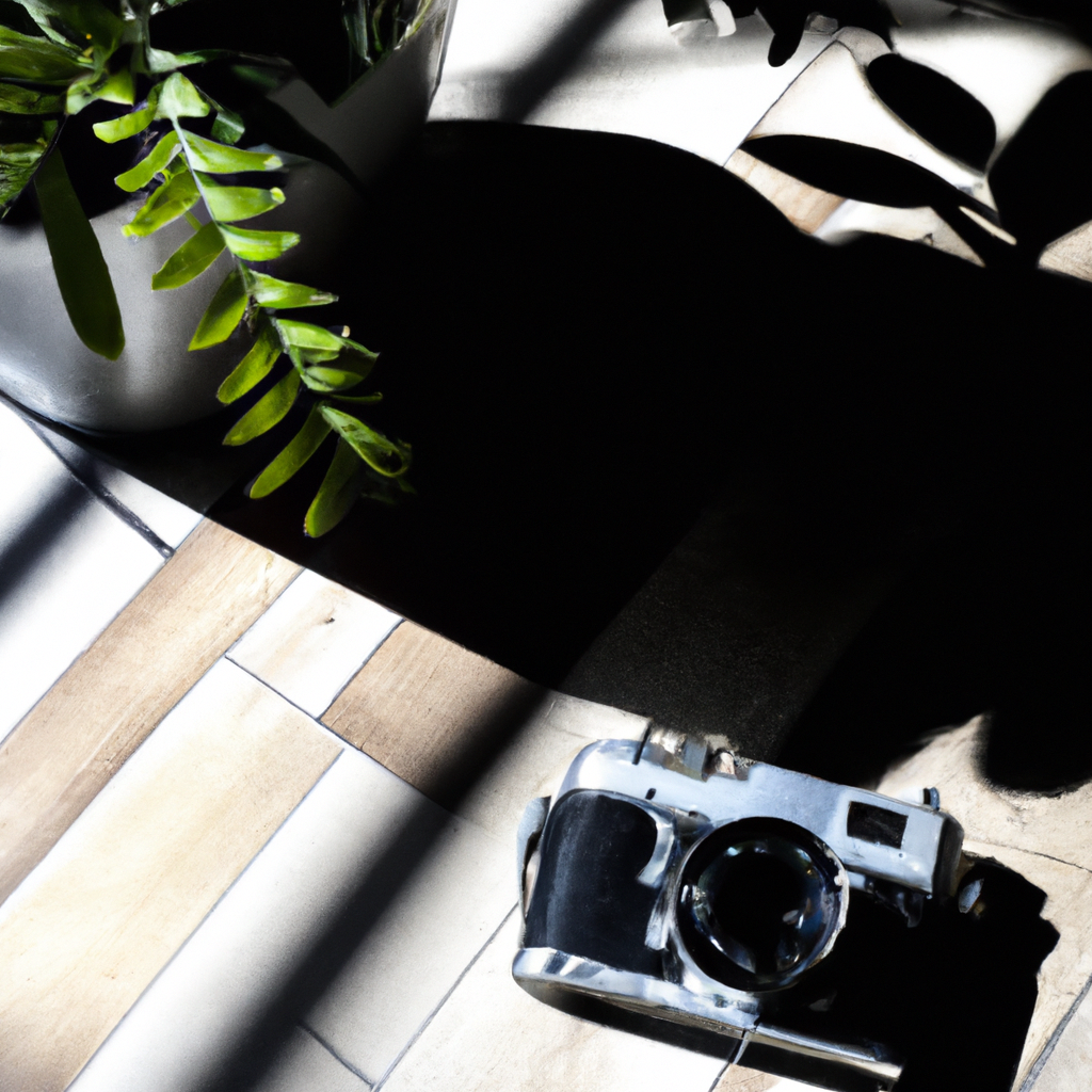 Wuvuby Studio en Madrid: mesa con cámara vintage, plantas y luz natural.